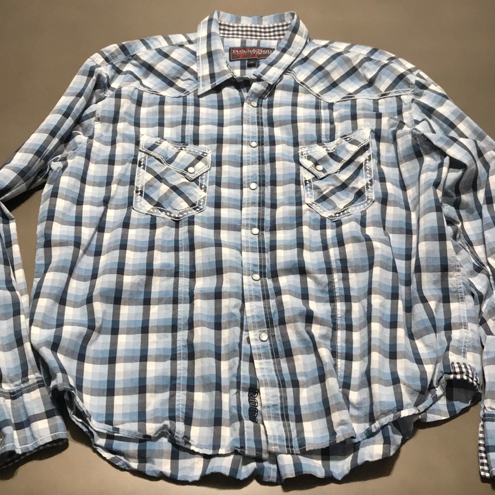 Men’s Rock & Roll Cowboy Snap Up Shirt size XXL